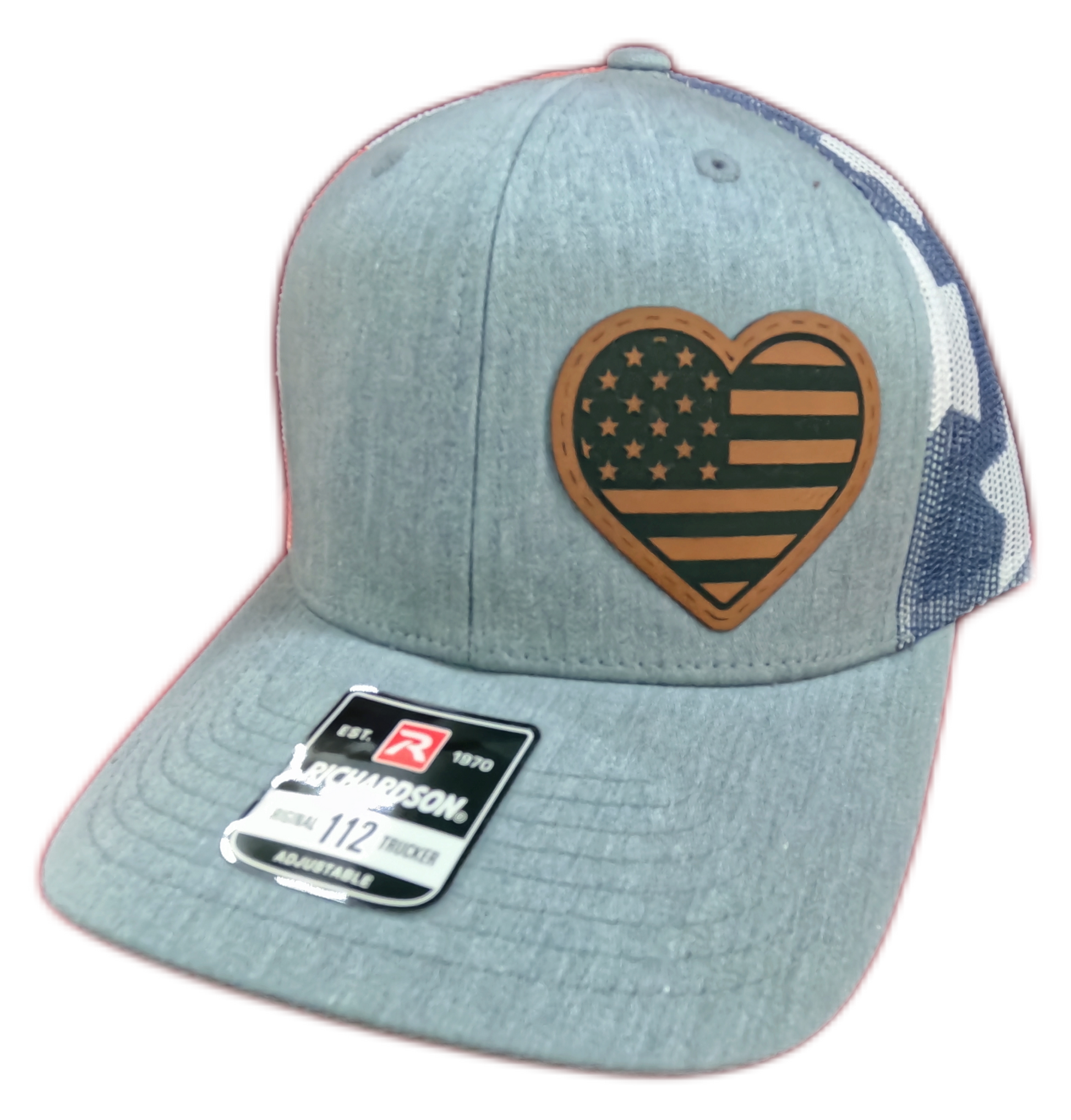 Grey and American Flag Trucker Hat